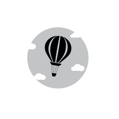 hot air balloon logo. icon vector design template in white background