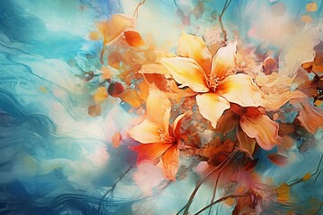 Abstract garden blossom with boho vibes and artistic flair. Generative AI