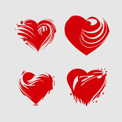 Hearts in a creative style vector illustration 1