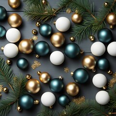 Fototapeta na wymiar Christmas tree with balls decoration