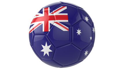 Australia flag football on transparent background	
