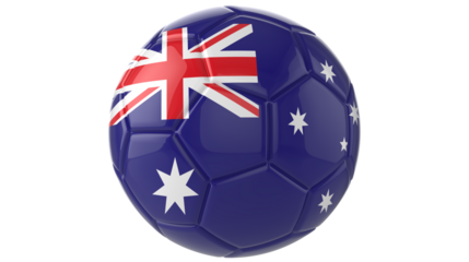 Australia flag football on transparent background	
