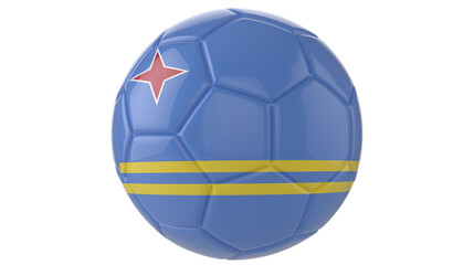 Aruba flag football on transparent background	
