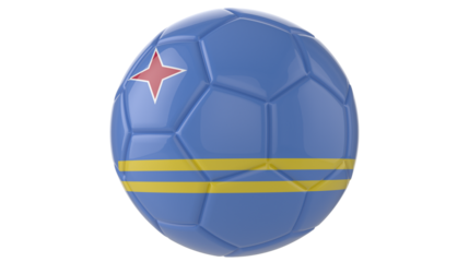 Aruba flag football on transparent background	
