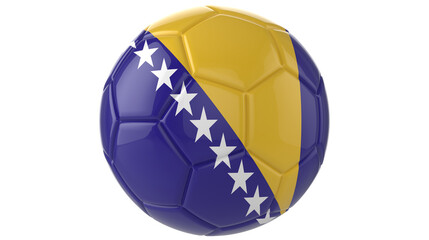 Bosnia and Herzegovina flag football on transparent background	

