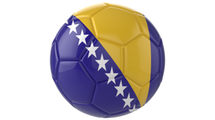 Bosnia and Herzegovina flag football on transparent background	

