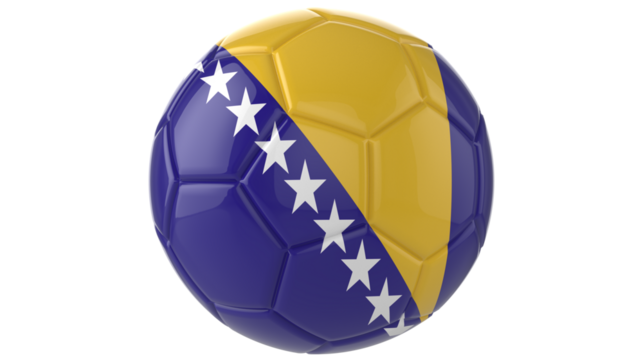 Bosnia and Herzegovina flag football on transparent background	
 - Powered by Adobe
