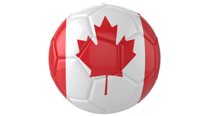 Canada flag football on transparent background	
