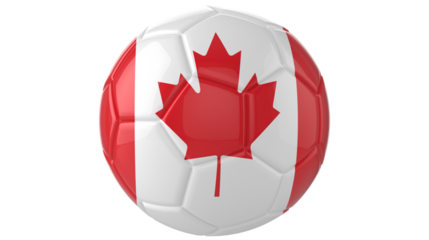 Canada flag football on transparent background	
