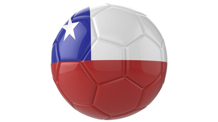 Chile flag football on transparent background	