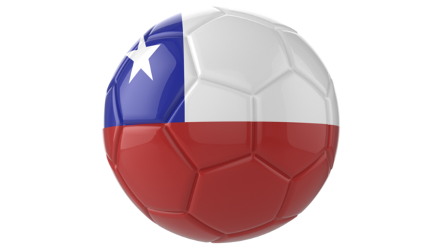 Chile flag football on transparent background	 - Powered by Adobe