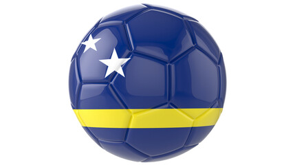  Curacao flag football on transparent background
