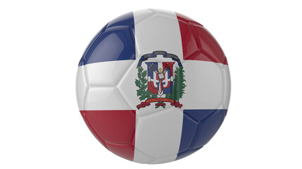  Dominican Republic Flag football on transparent background
