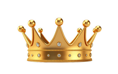 3D golden crown on transparent background