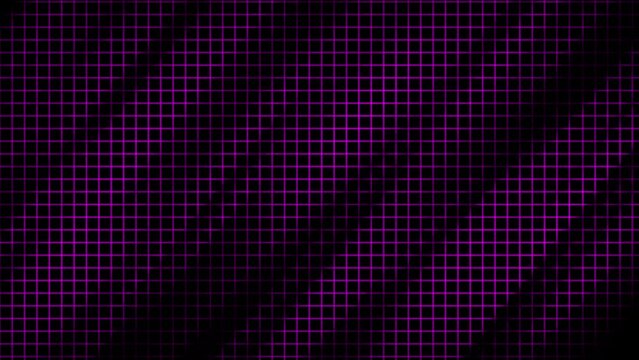 Abstract dynamic Pink grid background .Diagonal motion waves dark background