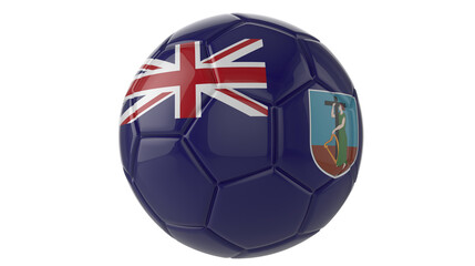 Montserrat flag football on transparent background 