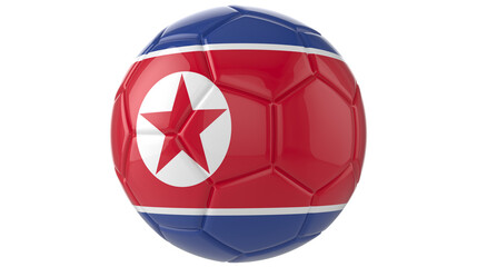 North Korea flag football on transparent background