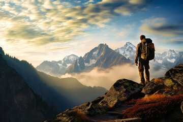 lonely hike to the mountain top