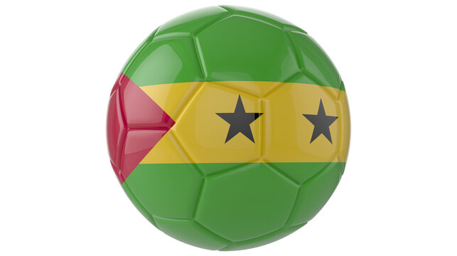 Sao Tome and Principe flag football on transparent background