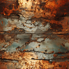 Fototapeta premium Seamless metal with gold grunge background pattern