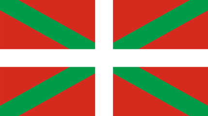 Flag of Basque Country (Kingdom of Spain, Autonomous communities of Spain) ikurrina, - obrazy, fototapety, plakaty