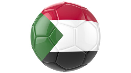 Sudan flag football on transparent background 