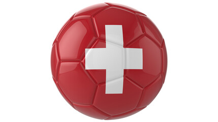Switzerland flag football on transparent background