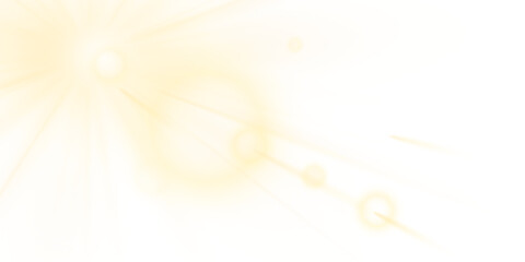Lens flare sunlight light effect. Stock PNG illustration isolated with no background layer.