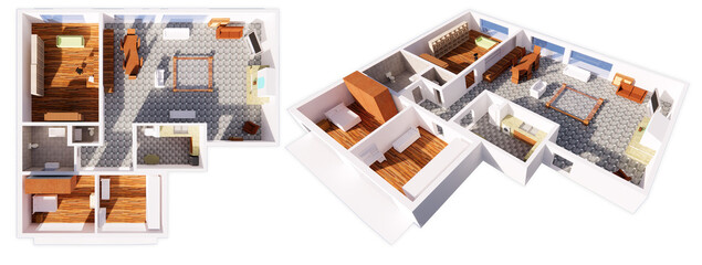 Apartment interior - 3D view