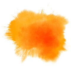 Fototapeta na wymiar Collection of orange watercolor round stains background