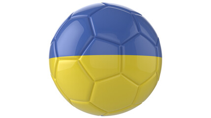 Fototapeta premium Ukraine flag football on transparent background