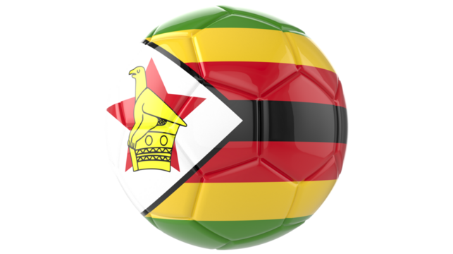  Zimbabwe Flag football on transparent background