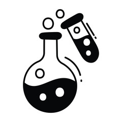 Test tube doodle Icon Design illustration. Science and Technology Symbol on White background EPS 10 File