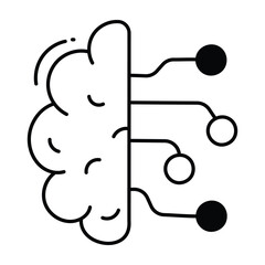 Artificial intelligence doodle Icon Design illustration. Science and Technology Symbol on White background EPS 10 File