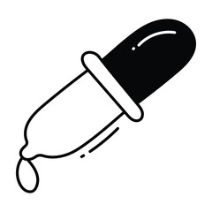 Eyedropper doodle Icon Design illustration. Science and Technology Symbol on White background EPS 10 File