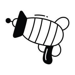 Laser gun doodle Icon Design illustration. Science and Technology Symbol on White background EPS 10 File