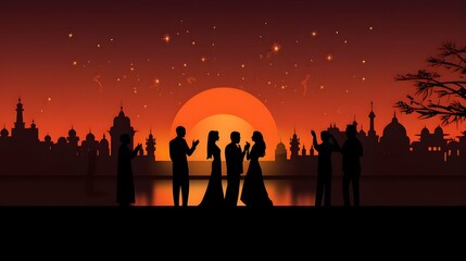 Diwali lights celebration background, hindu festival, india, diya lamp