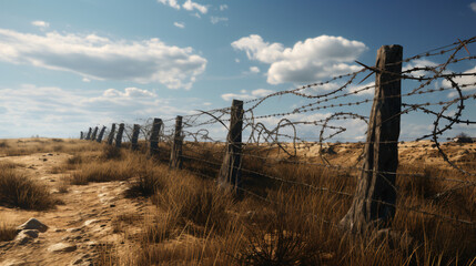 Barbed wires 3d rendering