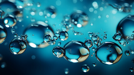 Abstract blue water drops background.