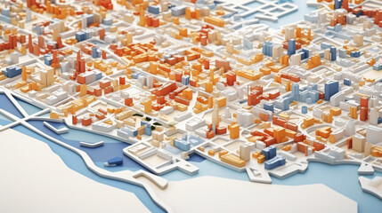 City map on white background