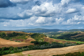 Rural landscape in Val d Orcia, Tuscany, at summer
