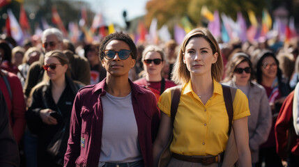Females activists during demonstration for women's rights