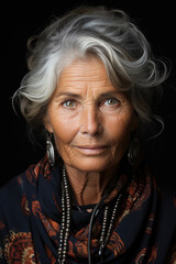 Generative ai illustration of  Wonderful elderly women face