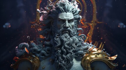 Neptune - The roman god of the sea.generative ai

