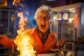 Eureka Moment: Scientist's Face Filled with Surprise and Delight as She Makes a Breakthrough Discovery in her Lab
