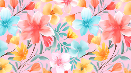 Fototapeta na wymiar seamless floral pattern | generative ai