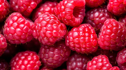 Background of a large amount of raspberries