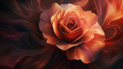Naklejka premium detail of imaginary rose. fantasy concept.