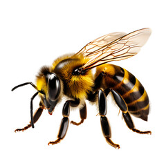 Wings of Precision: Exceptional Bee Illustration, Transparent Background, Generative AI