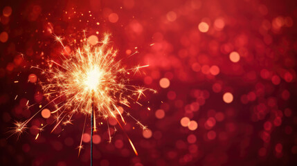 New Year's celebration sparkler at night
